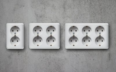 Hagers utanpåliggande vägguttag 2-, 4- och 6-vägs